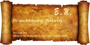 Brandenburg Malvin névjegykártya