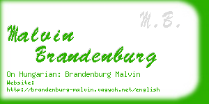 malvin brandenburg business card